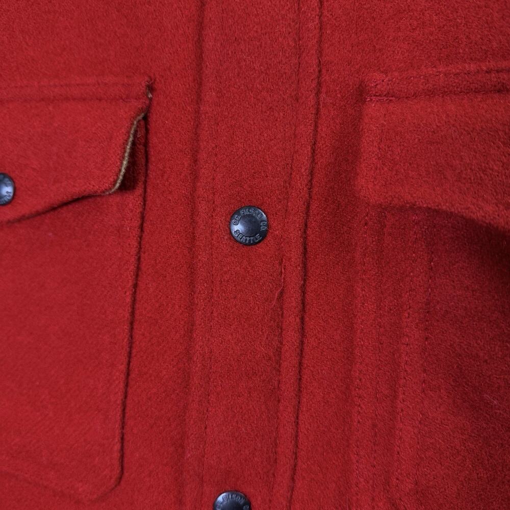 Filson Wool Lined Jacket Jac-SHirt Men's Medium Red Oak Barn Coat Chore Buttoned - Picture 7 of 16
